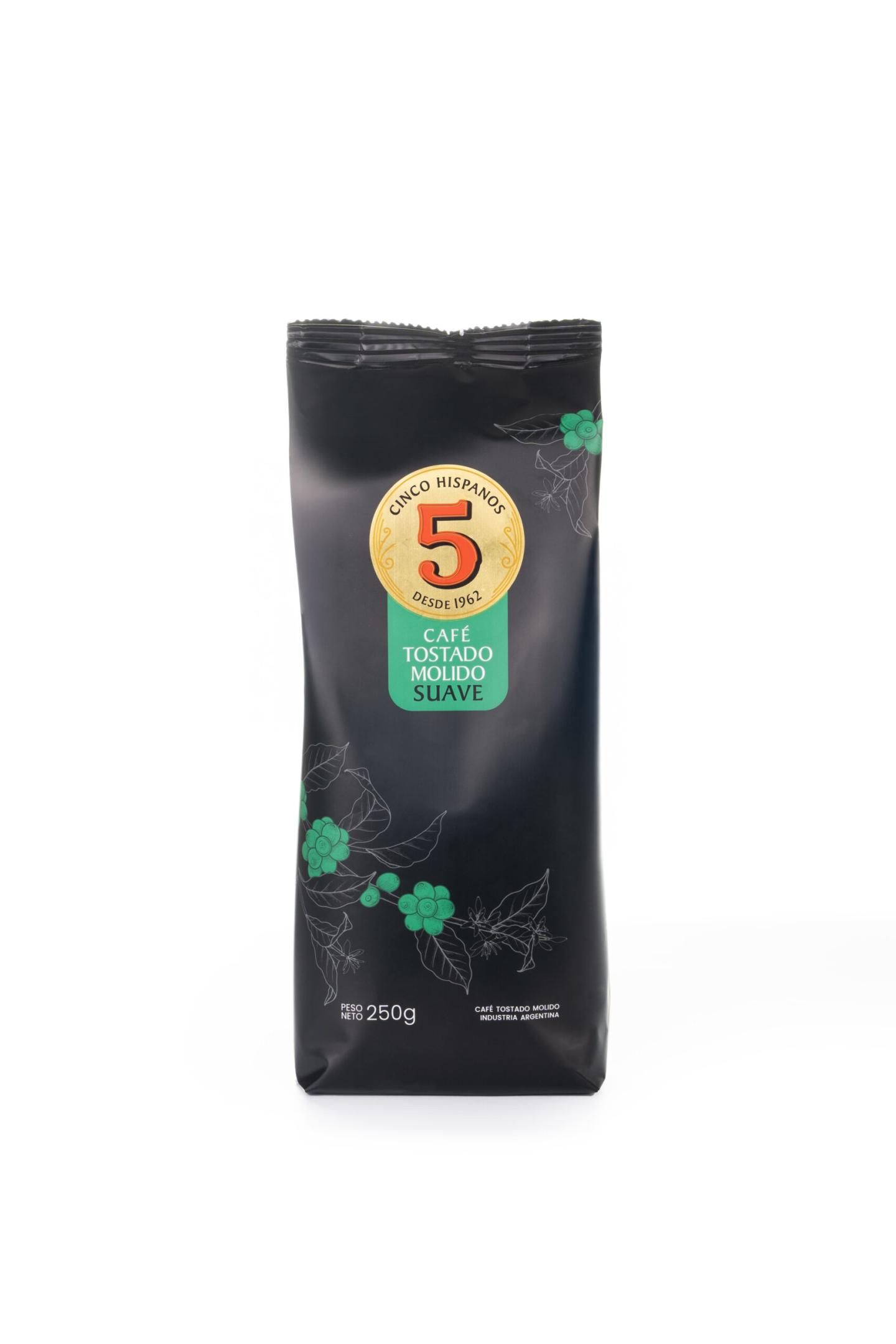 Café Tostado Molido Suave 5 Hispanos 250g