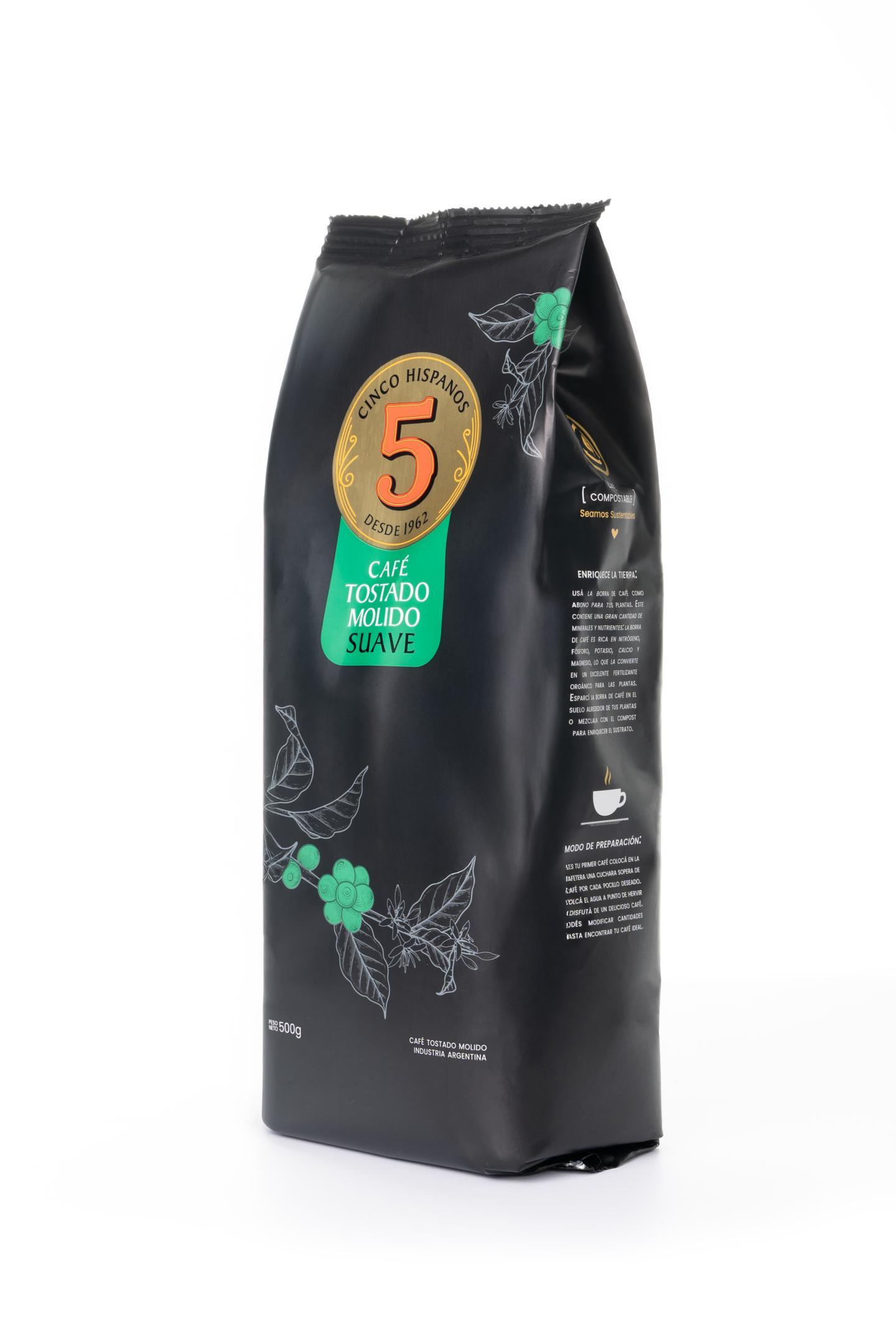 Café Tostado Molido Suave 5 Hispanos 500g - Image 3