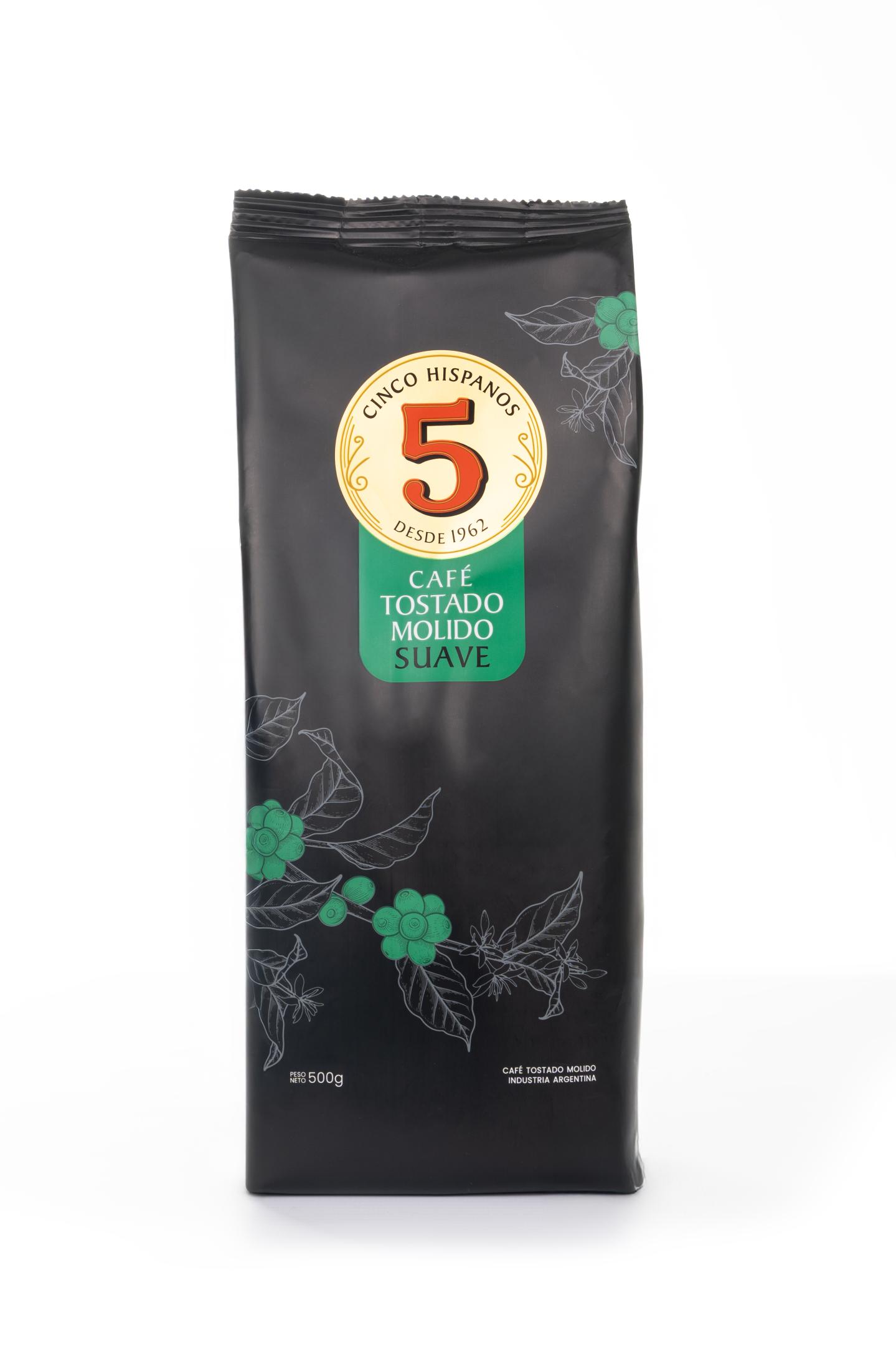 Café Tostado Molido Suave 5 Hispanos 500g
