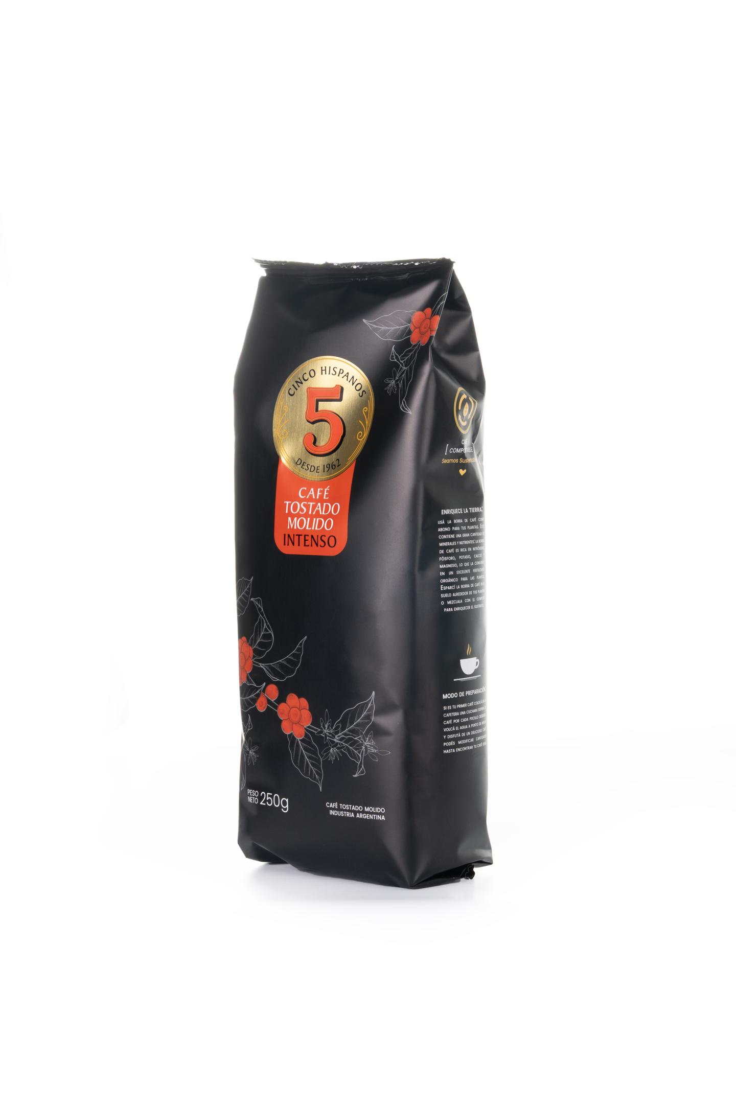 Café Tostado Molido Intenso 5 Hispanos 250g - Image 3