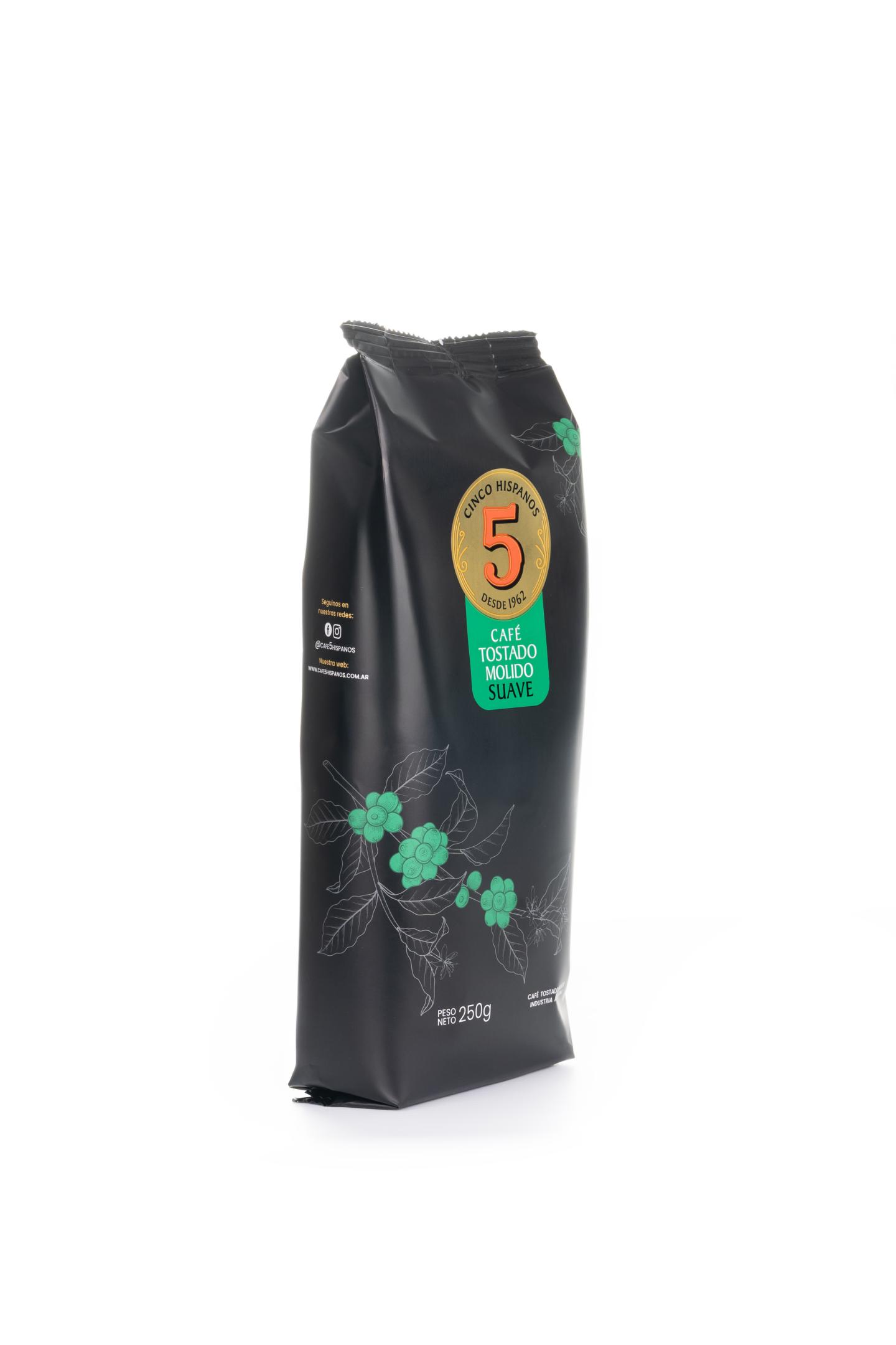 Café Tostado Molido Suave 5 Hispanos 250g - Image 2